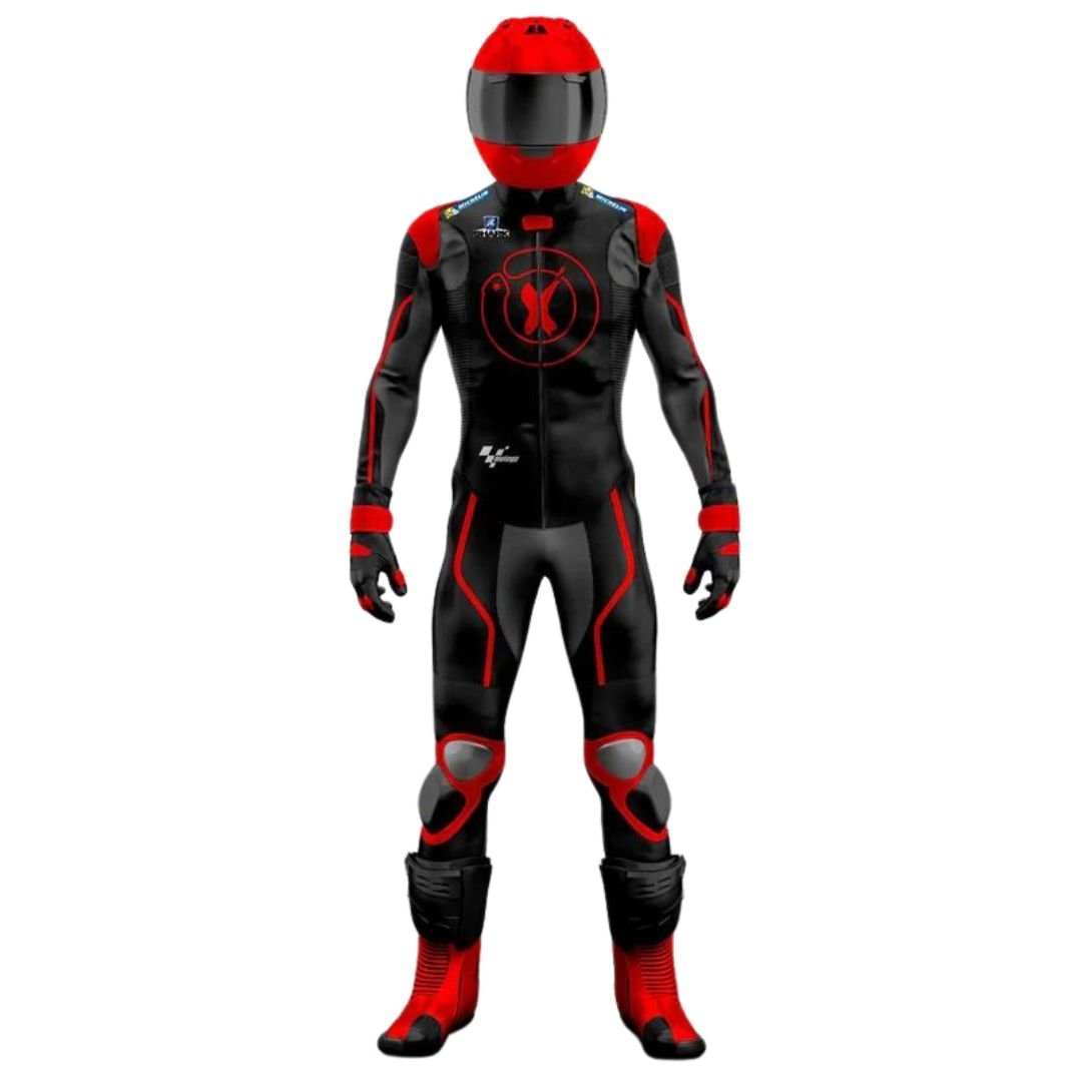 Motogp Jorge Lorenzo Jerez Track Test And Street Racing Suit Black And Red