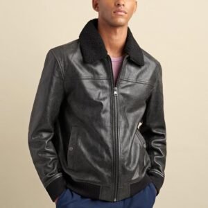 Leather Aviator Bomber Genuine Fur