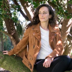 Schott NYC x Grateful Dead Women's Suede Fringed Motorcycle Jacket