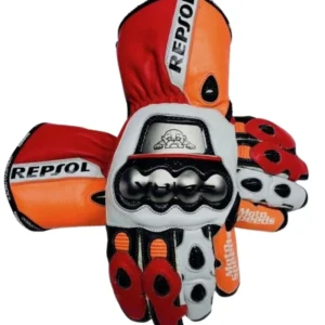 Repsol Motorcycle Leather Racing Gloves Motorbike Riding Gloves