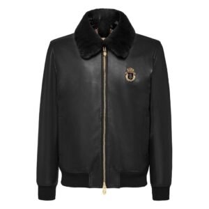 Billionaire Leather Bomber With Real Fur