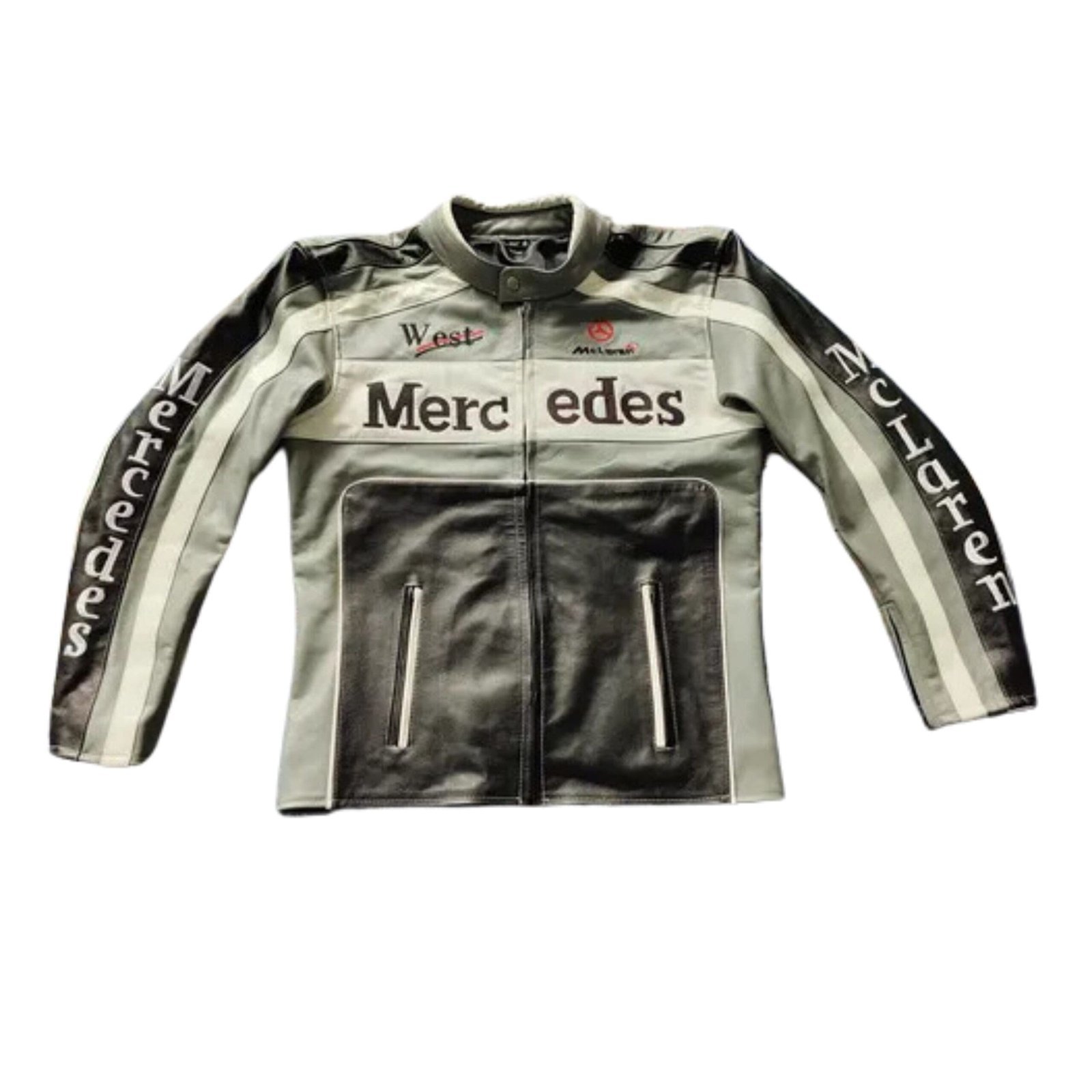 Mercedes X McLaren Leather Jacket Streetwear Racing
