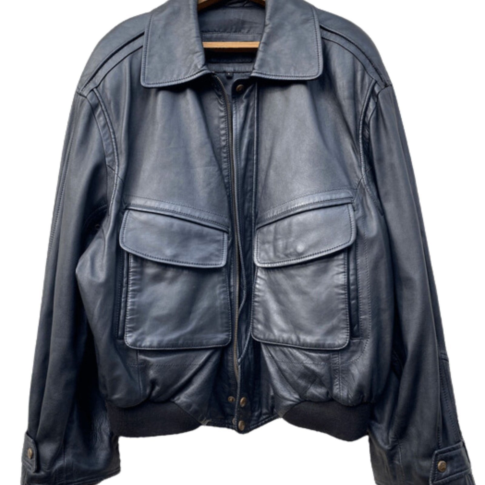 Vintage Mercedes Cargo Boxy Kanye Style Leather Jacket