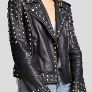 Black Studded Leather Jacket