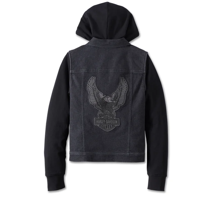 Women's Kickstart 3-in-1 Black Denim Jacket - Black Beauty - Image 2