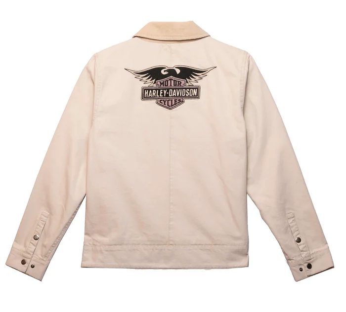 Women's Mechanic Canvas Jacket - Oatmeal - Image 2