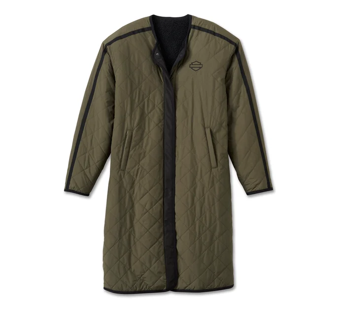 Women's Reversible Quilted Sherpa Coat