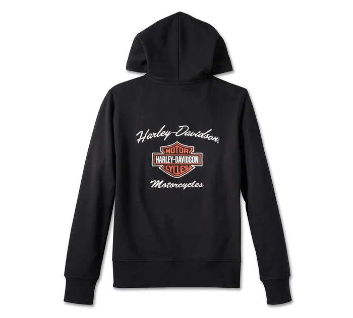 Women's Special Bar & Shield Zip Front Hoodie - Black Beauty - Image 2