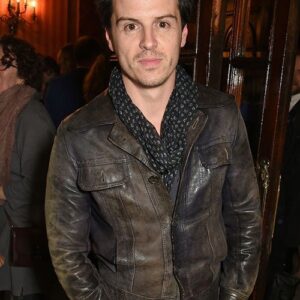 Andrew Scott Leather Jacket Dark Brown