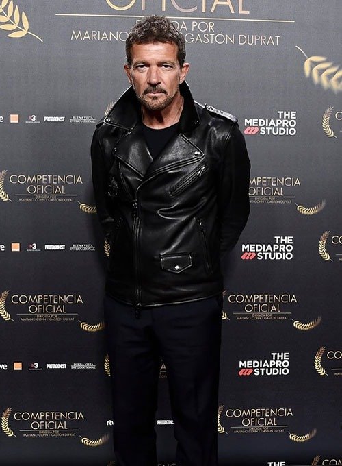 Antonio Banderas Leather Jacket Black