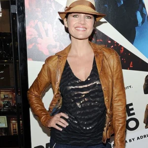 Carla Gugino Leather Blazer