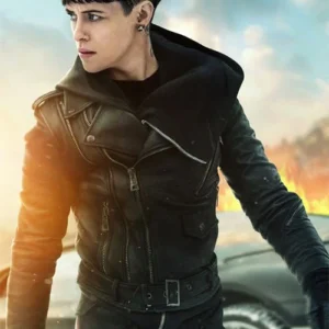 Claire Foy The Girl in the Spider’s Web Leather Jacket
