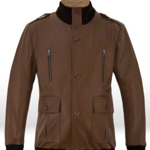 Cristiano Ronaldo Leather Jacket Brown