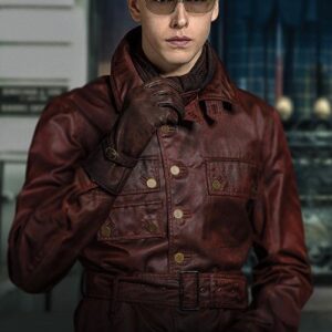 Harris Dickinson The Kingsman Leather Jacket
