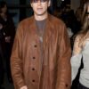 Robert Downey Jr Leather Blazer Brown