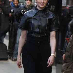 Sophie Turner Leather Shirt